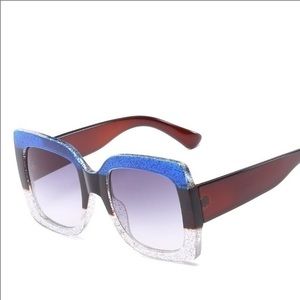✨💙Oversized Square Blue/Wine/Silver Sunglasses😎